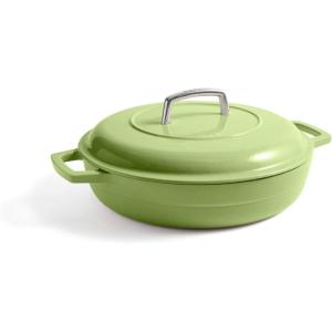 Martha by Martha Stewart 7 QT European Enameled Cast Iron Dutch Oven w/Lid – Ganache(Bay Leaf)