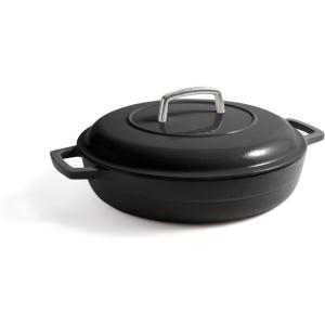Martha by Martha Stewart 7 QT European Enameled Cast Iron Dutch Oven w/Lid – Ganache(Obsidian)
