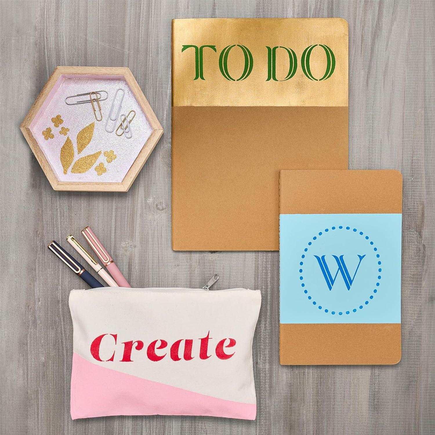 imageMartha Stewart Classic Alphabet Paper Lettering Stencil and Tool Kit 150 pcModern Fonts