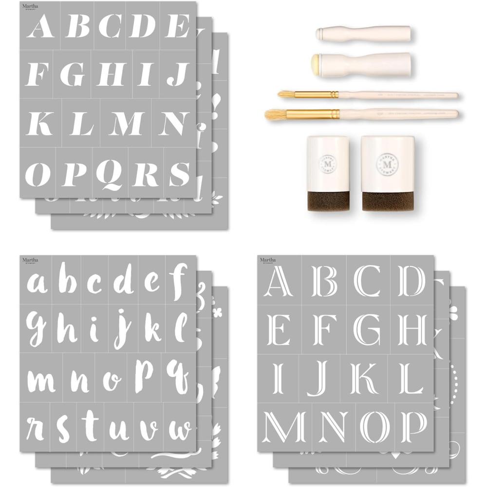 imageMartha Stewart Classic Alphabet Paper Lettering Stencil and Tool Kit 150 pcModern Fonts