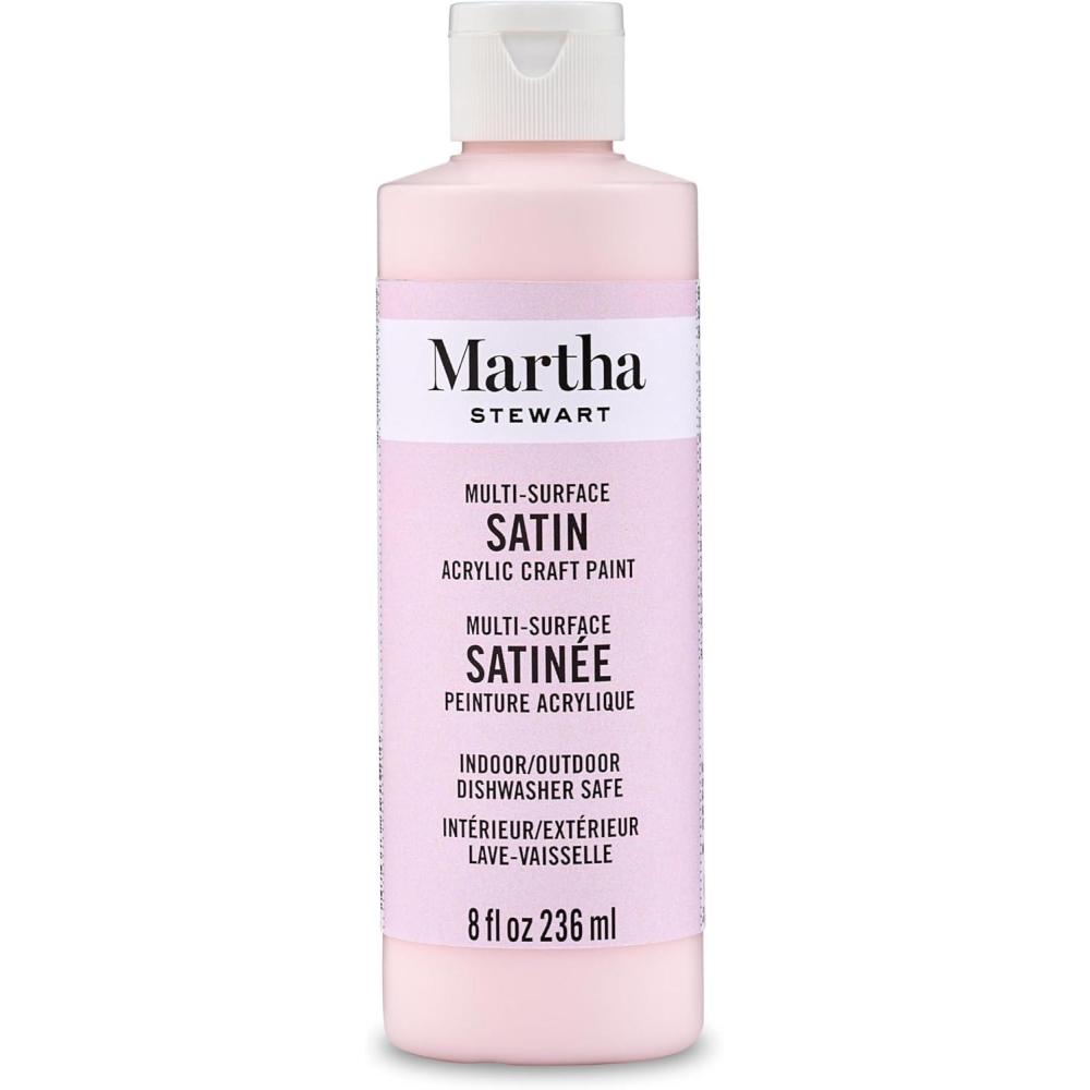 imageMartha Stewart Craft Paint Ballet Slipper 8 fl oz Premium Satin Finish Paint Perfect For Easy To Apply DIY Arts And Crafts 68697Ballet Slipper