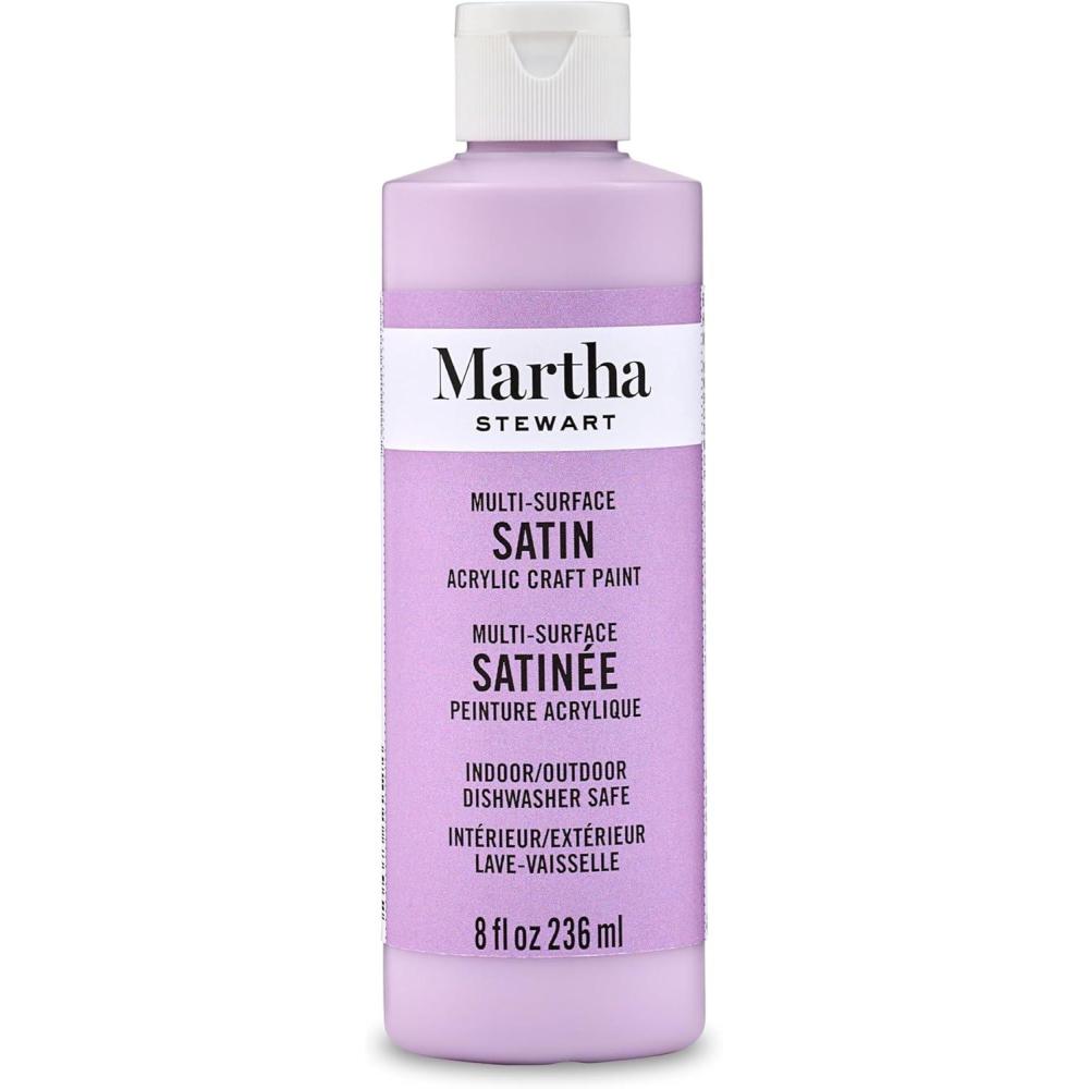 imageMartha Stewart Craft Paint Ballet Slipper 8 fl oz Premium Satin Finish Paint Perfect For Easy To Apply DIY Arts And Crafts 68697Hydrangea Purple