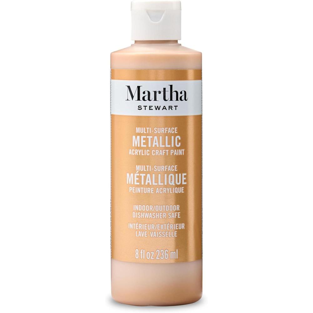 imageMartha Stewart Craft Paint Ballet Slipper 8 fl oz Premium Satin Finish Paint Perfect For Easy To Apply DIY Arts And Crafts 68697Rose Gold