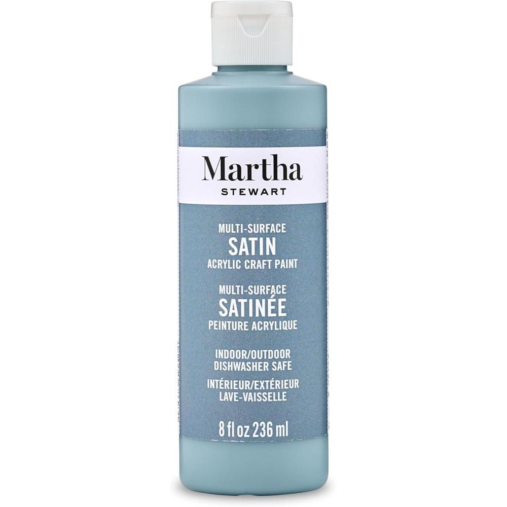 imageMartha Stewart Craft Paint Ballet Slipper 8 fl oz Premium Satin Finish Paint Perfect For Easy To Apply DIY Arts And Crafts 68697Slate Gray