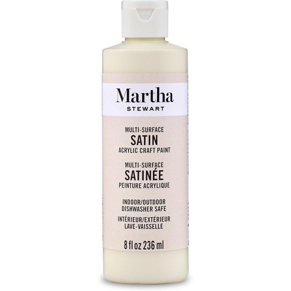 imageMartha Stewart Craft Paint Ballet Slipper 8 fl oz Premium Satin Finish Paint Perfect For Easy To Apply DIY Arts And Crafts 68697Summer Linen