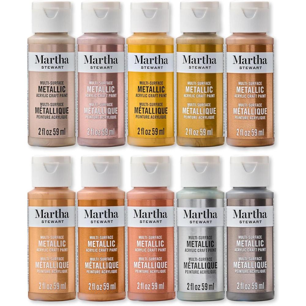 imageMartha Stewart MultiSurface Specialty 10 pc Paint Set Mixed MetalsMixed Metals