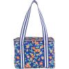 Martha Stewart Insulated Cooler Bag, Spacious 11.8″ x 8.5″ x 12.2″ Reusable Grocery Bag for Food and Beverages, Durable Cotton Canvas with Insulated Interior (Floral Deep Ultramarine)