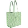 Martha Stewart Reusable Grocery Bag, Spacious 13 x 8 x 14 Shopping Bag for Groceries, Perfect for Shopping, Arcadian Green Gingham