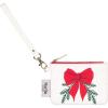 Martha Stewart ID Zipper Wallet with Wristlet for Women, Cute Holiday Badge Holder for Teacher/Nurse (Holiday Bow)