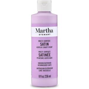Martha Stewart, Craft Paint, Ballet Slipper, 8 fl oz Premium Satin Finish Paint, Perfect For Easy To Apply DIY Arts And Crafts, 68697(Hydrangea Purple)