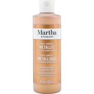 Martha Stewart Satin Acrylic Craft Paint, Scallion, 8 oz(Brushed Bronze)