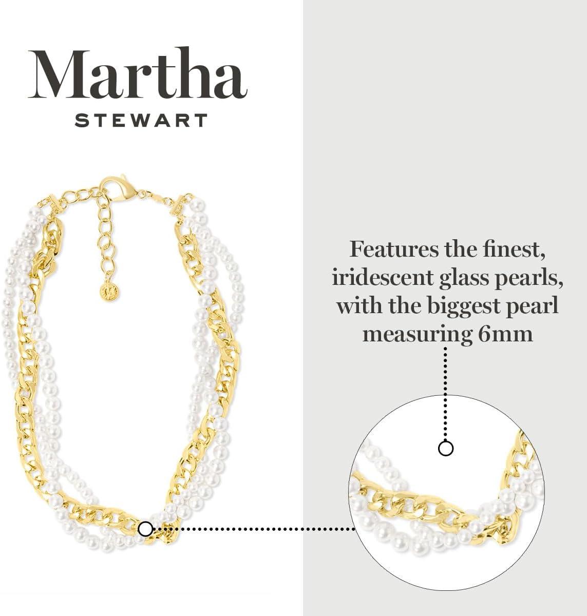imageMartha Stewart Three Twisted Strand Pearl and Chain Necklace In Gold Long For Women