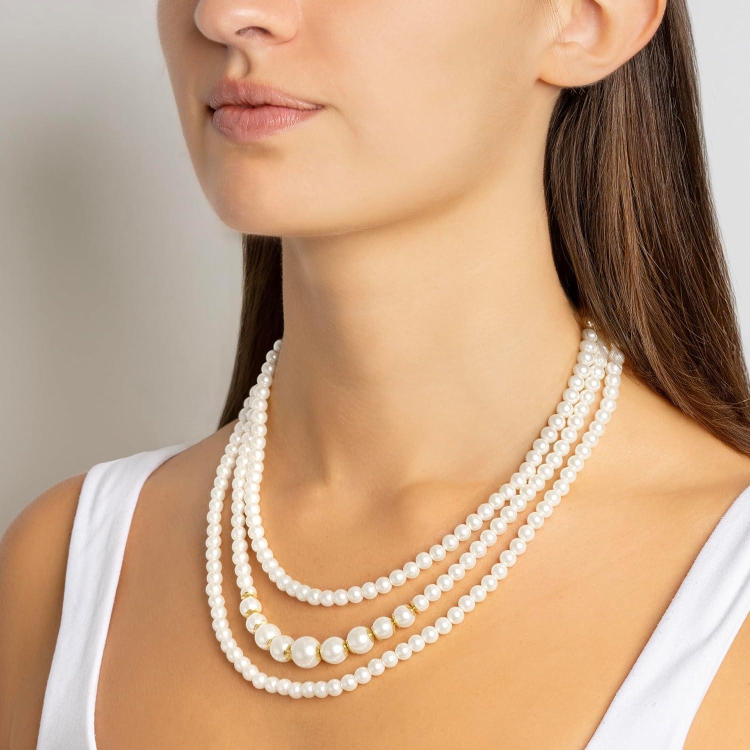 imageMartha Stewart Traditional Three Strand Pearl Necklace In Gold For Women