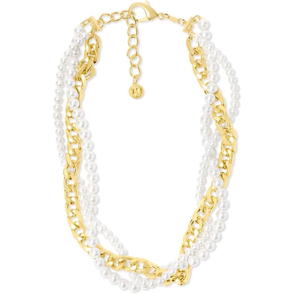 imageMartha Stewart Three Twisted Strand Pearl and Chain Necklace In Gold Long For Women