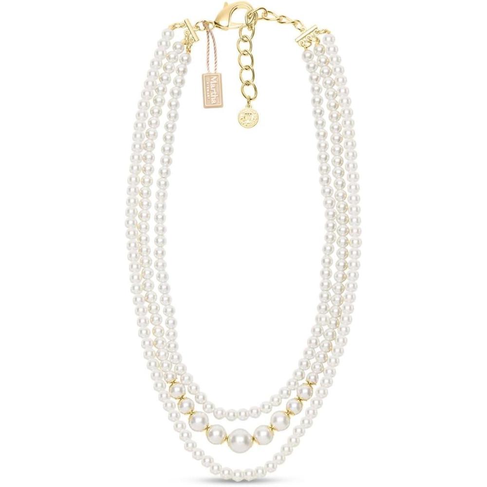 imageMartha Stewart Traditional Three Strand Pearl Necklace In Gold For Women