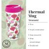 Martha Stewart Acrylic Thermal Mug, 16 oz Insulated Holiday Mug with Festive Design, Durable, Lightweight Travel Coffee Cup for Hot Drinks, Cocoa, Tea (Ornaments)