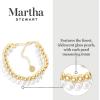 Martha Stewart Two Strand Pearl and Gold Ball Bracelet, 7 Inches For Women