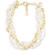 Martha Stewart Five Twisted Strand Pearl and Chain Necklace In Gold For Women