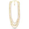 Martha Stewart Four Strand Pearl and Chain Necklace In Gold, Long, For Women