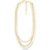 Martha Stewart Traditional Three Strand Pearl and Ball Necklace In Gold For Women
