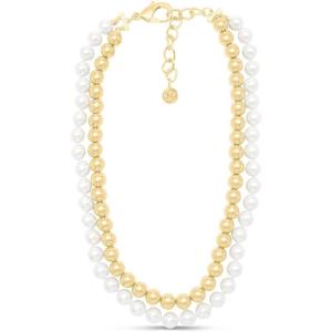 Martha Stewart Pearl and Gold Ball Necklace In Gold For Women