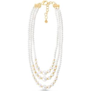 Martha Stewart Three Strand Pearl Necklace In Gold For Women