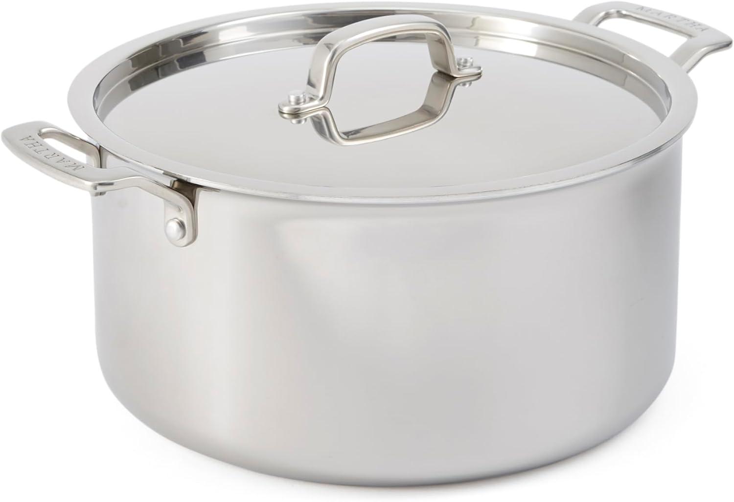 imageMartha Stewart Martha 35Quart Straight Sided Triply Stainless Steel Saute Pan wLidStainless Steel