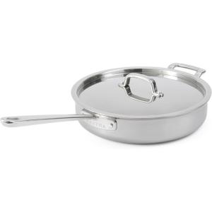 Martha Stewart Martha 3.5-Quart Straight Sided Triply Stainless Steel Saute Pan w/Lid(Stainless w/ Ceramic Interior)