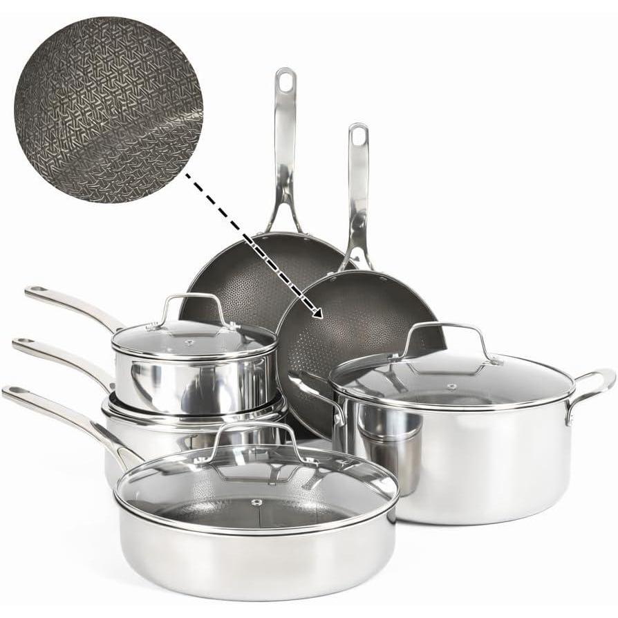 imageMartha Stewart 12 Piece Heavy Gauge Aluminum Hard Anodized Premium Nonstick Cookware Set Induction Safe Copper wBlack InteriorTriply Stainless 10pc Set