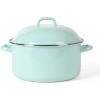 Martha Stewart Thayer 2-Pack 5.5″ Enamel On Steel Mini Scratch Resistant Dutch Oven w/Lid – Martha Blue(6.4-Quart Dutch Oven)