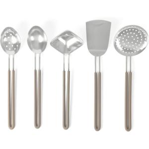 Martha Stewart 5 Piece Sprucedale Stainless Steel Kitchen Tools and Gadget Set – Dishwasher Safe