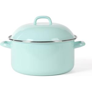 Martha Stewart Thayer 2-Pack 5.5″ Enamel On Steel Mini Scratch Resistant Dutch Oven w/Lid – Martha Blue(6.4-Quart Dutch Oven)