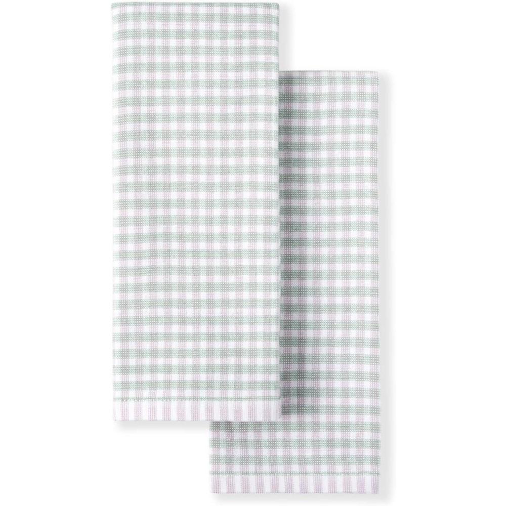 imageMartha Stewart Dual Purpose Kitchen Towel 2Pack Set Strie Medallion 16quotx28quotCheck