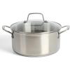 Martha Stewart Castelle 5-Quart 18/8 Stainless Steel Induction Safe Dutch Oven Casserole Pot With lid