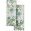 Martha Stewart Dual Purpose Kitchen Towel 2-Pack Set, Strie Medallion, 16″x28″(Succulents)