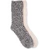 Martha Stewart Fuzzy Socks For Women – 2 Pairs – Warm And Cozy For Winter, Stocking Stuffer(Black/Silver Grey)
