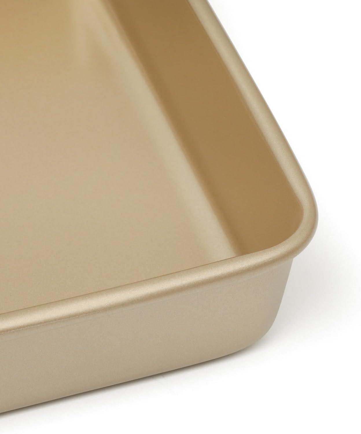 imageMartha Stewart Gallen 3Piece Cookie Sheet Set 13quot 15quot 17quot Baking Pans Ceramic Nonstick PFAFree Carbon Steel Champagne Oven Safe to 450F WarpResistant Easy to Clean Taupe