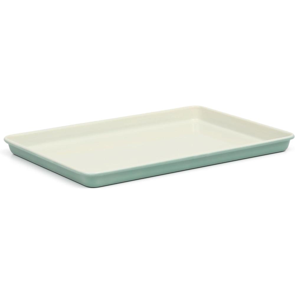 imageMartha Stewart Gallen 13 x 9 Inch Nonstick Carbon Steel Cookie Sheet  Teal Durable Baking Pan for Cookies Brownies ampamp RoastingTeal