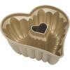 Martha Stewart Dunelle 10.75″ Heart‑Shaped Cake Mold — Cast Aluminum Nonstick Bundt Pan — Easy Release, Oven‑Safe to 450°F(Champagne Gold)