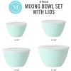 Martha Stewart Hoyt 8 pc Round Mixing Bowl Set w/Lid – 6.2 QT, 4.3 QT, 2.8 QT, 1.8 QT, Martha Blue