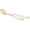 Martha Stewart Lockton 2-Piece Kitchen Scraper and Spoon Set – Stainless Steel and Nylon Cooking Utensils with Linen Handles and Gold Accents, Durable Heat-Resistant Tools