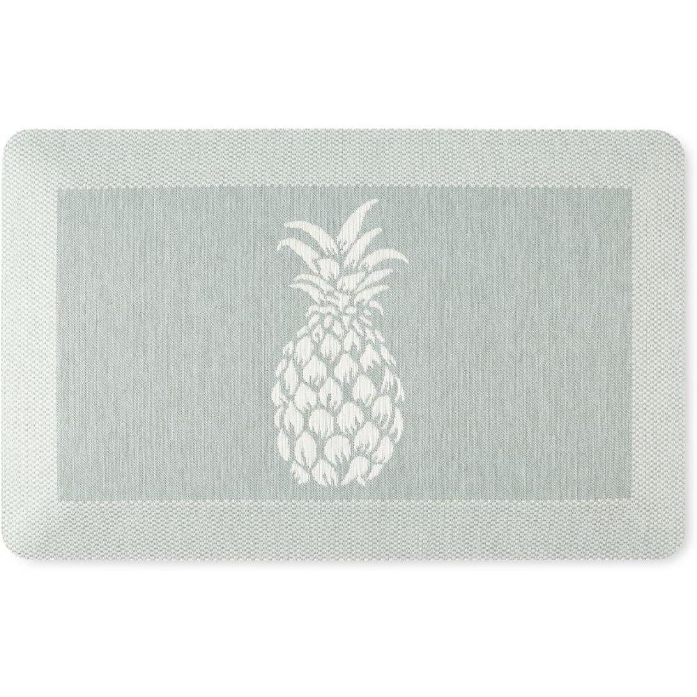image:imageMartha Stewart Aloha Modern Pineapple AntiFatigue AirInfused Kitchen Mat Spice Red 196quotx39quotMint Green