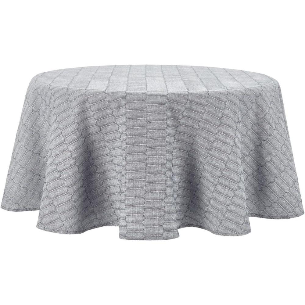 image:imageMartha Stewart Honeycomb Modern Farmhouse Tablecloth Blue 70quot RoundCharcoal Grey
