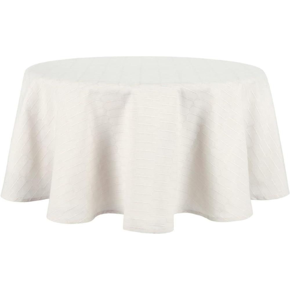 image:imageMartha Stewart Honeycomb Modern Farmhouse Tablecloth Blue 70quot RoundNatural
