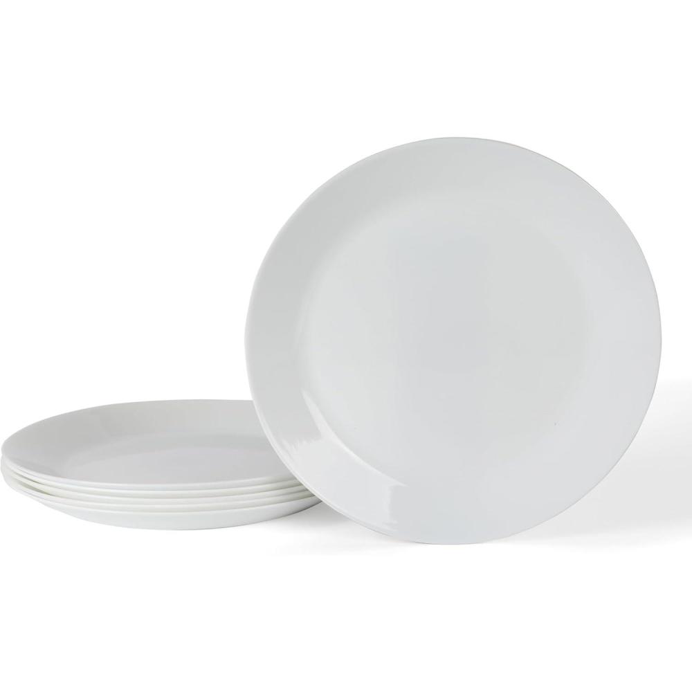 image:imageMartha Stewart Opalton 6Piece 10Inch Dinner Plates  Chip and Break Resistant Opal Glass Plates Durable and Lightweight Dinnerware Set for Everyday Use