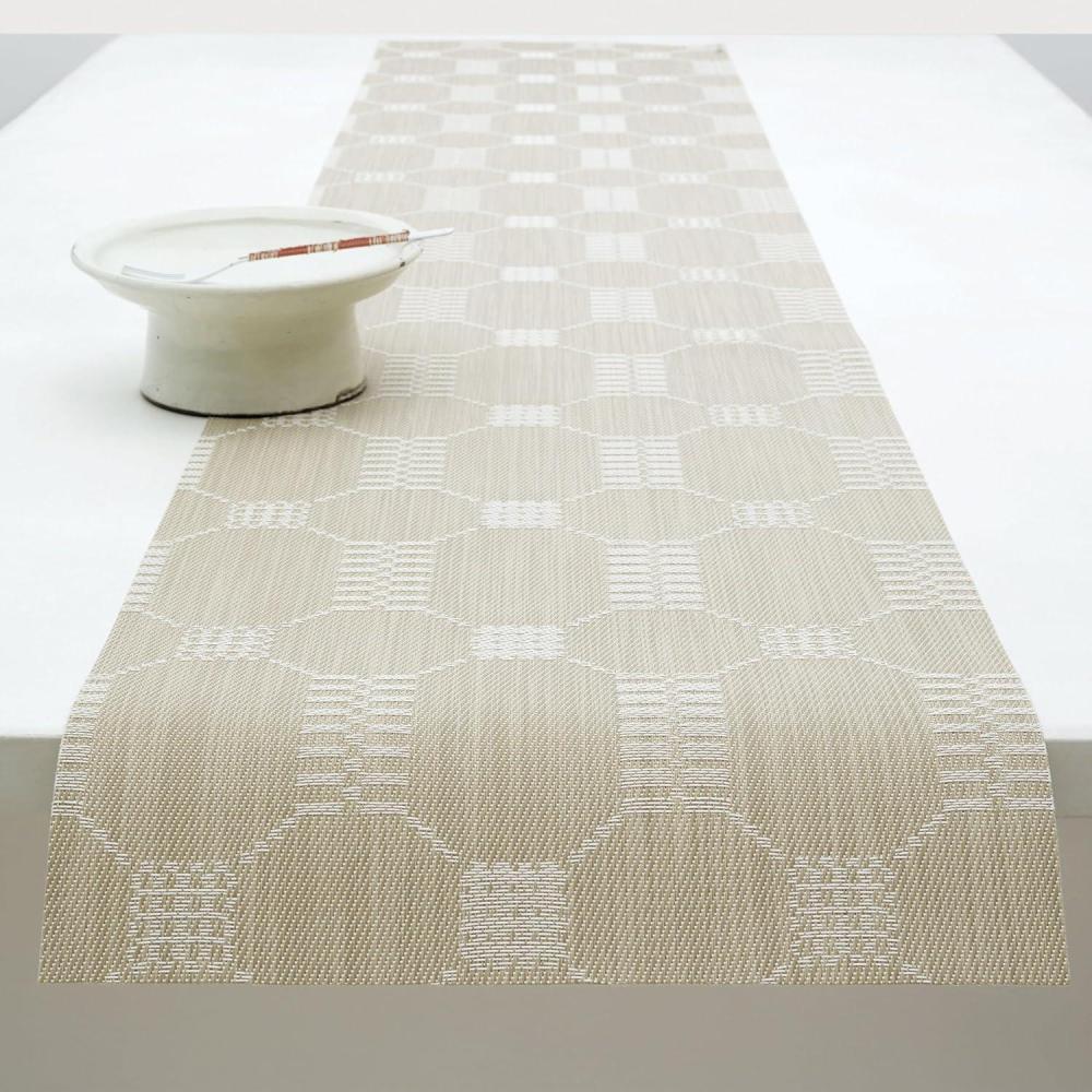 image:imageMartha by Martha Stewart  Chilewich Coverlet Table Runner in Abalone  Easy Care Woven Textile  IndoorOutdoor  StainFade Resistant  14quot x 72quotFlax
