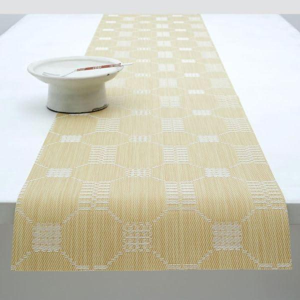 image:imageMartha by Martha Stewart  Chilewich Coverlet Table Runner in Abalone  Easy Care Woven Textile  IndoorOutdoor  StainFade Resistant  14quot x 72quotWheat