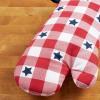 MARTHA STEWART Americana Star Gihgham Oven Mitt & Pot Holder Set, 100% Cotton, Heat Resistant, Patriotic USA America Decor, Red/White/Blue, 7″x13″ & 7″x10″