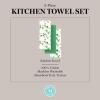 Martha Stewart Clover Meadow Kitchen Towel Set 3-Pack, Absorbent 100% Cotton, St. Patrick’s Day, White/Green, 13″x17.5″