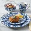 Martha Stewart Goodale 16-Piece Vintage Blue Stoneware Dinnerware Set – Durable Chip-Resistant Plates and Bowls, Elegant Rustic Kitchen Tableware for 4